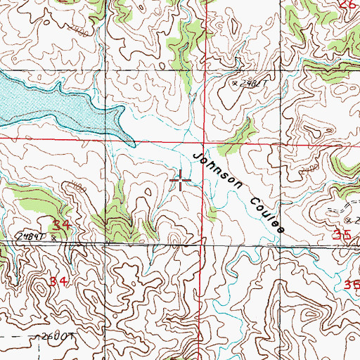 Topographic Map of Johnson Coulee, MT