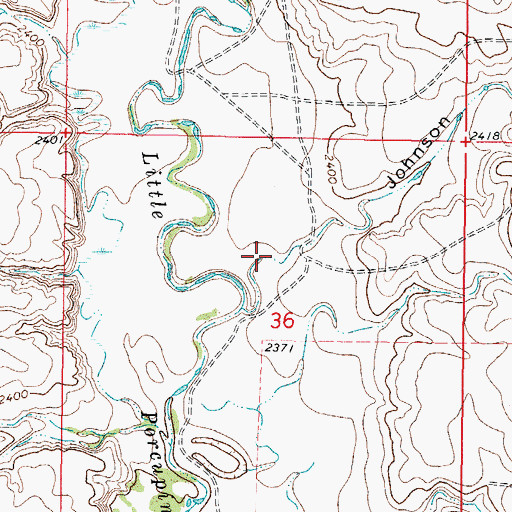 Topographic Map of Johnson Coulee, MT