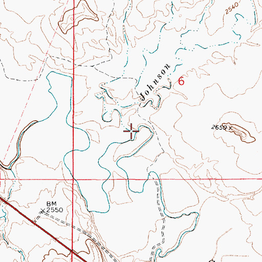 Topographic Map of Johnson Creek, MT