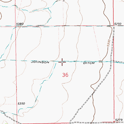 Topographic Map of Johnson Ditch, MT