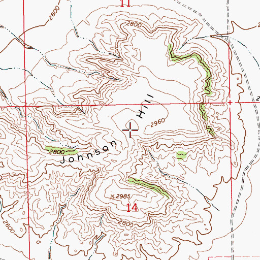 Topographic Map of Johnson Hill, MT