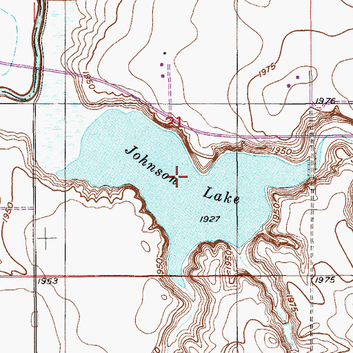 Topographic Map of Johnson Lake, MT