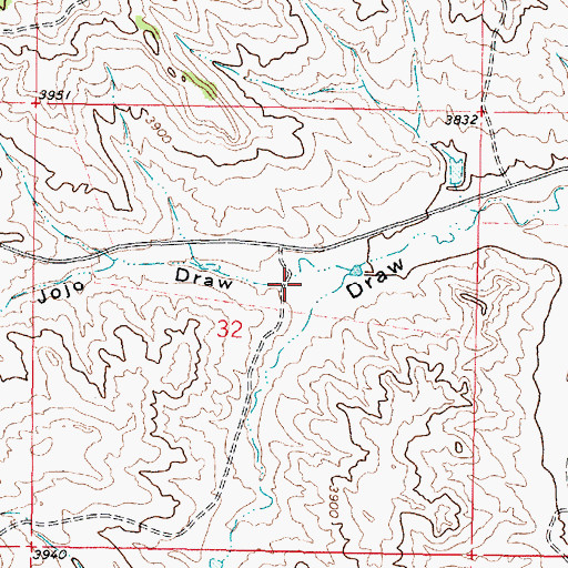Topographic Map of Jojo Draw, MT