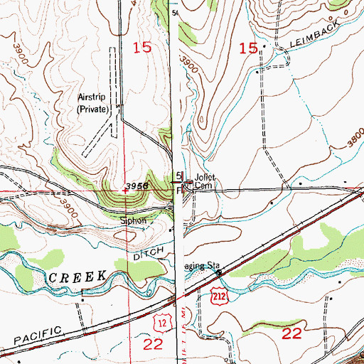 Topographic Map of Joliet Cemetery, MT
