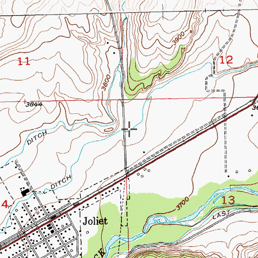 Topographic Map of Joliet Ditch, MT