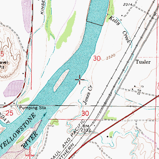 Topographic Map of Jones Creek, MT