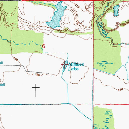 Topographic Map of Milliken Lake, AR