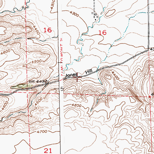 Topographic Map of Jones Hill, MT