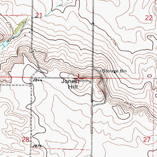 Topographic Map of Jones Hill, MT