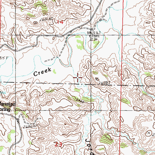 Topographic Map of Jordan Coulee, MT