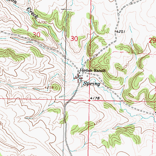 Topographic Map of Jordan Ranch, MT