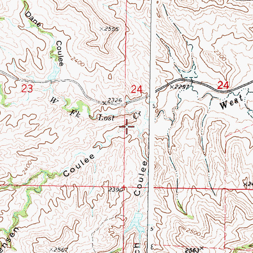 Topographic Map of Jorgensen Coulee, MT