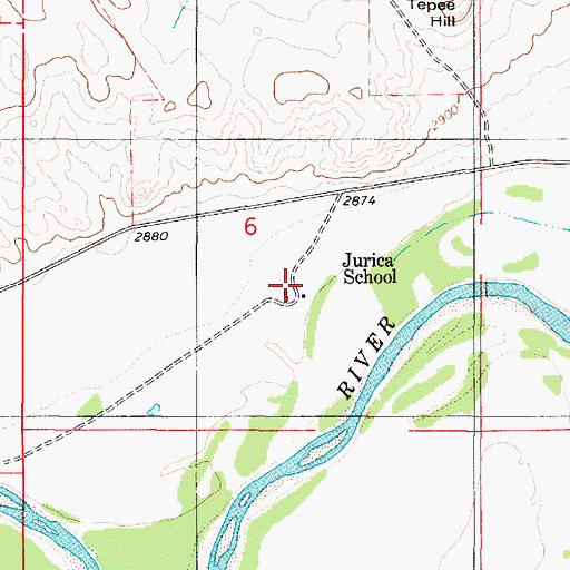 Topographic Map of Jurica School (historical), MT
