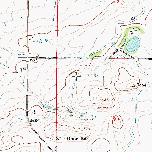 Topographic Map of K 2 Ditch, MT