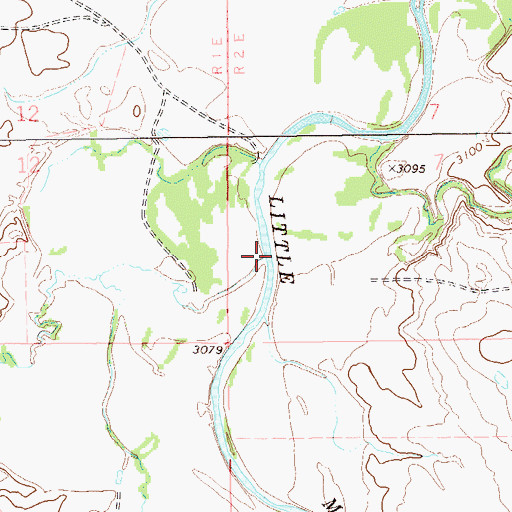 Topographic Map of K Bar Creek, SD