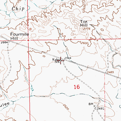 Topographic Map of Kabo School (historical), MT