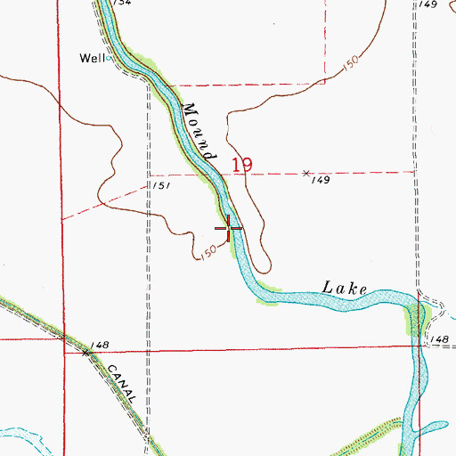 Topographic Map of Mound Lake, AR