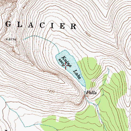 Topographic Map of Kaina Lake, MT