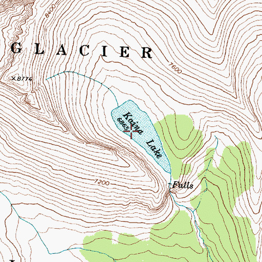 Topographic Map of Kaina Lake, MT