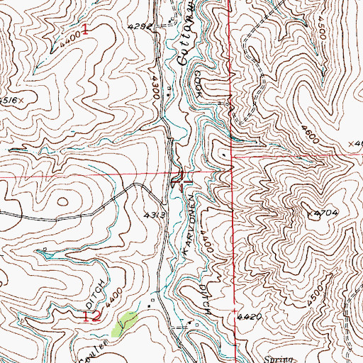 Topographic Map of Karvonen Ditch, MT