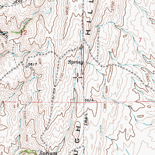 Topographic Map of Kavanaugh Hills, MT