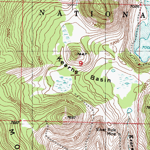 Topographic Map of Kearns Basin, MT