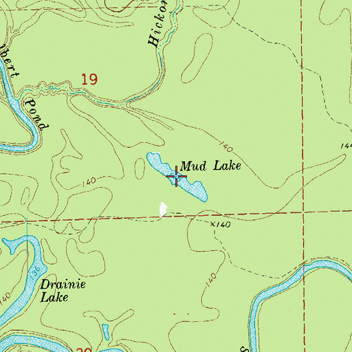 Topographic Map of Mud Lake, AR
