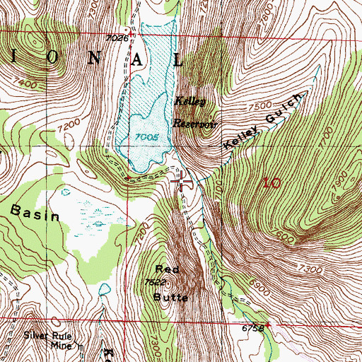 Topographic Map of Kelley Gulch, MT