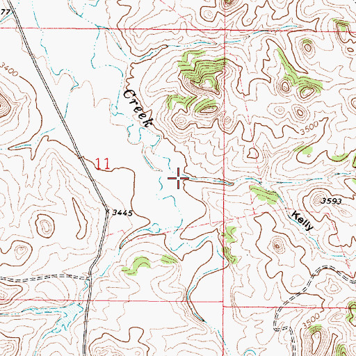 Topographic Map of Kelly Draw, MT