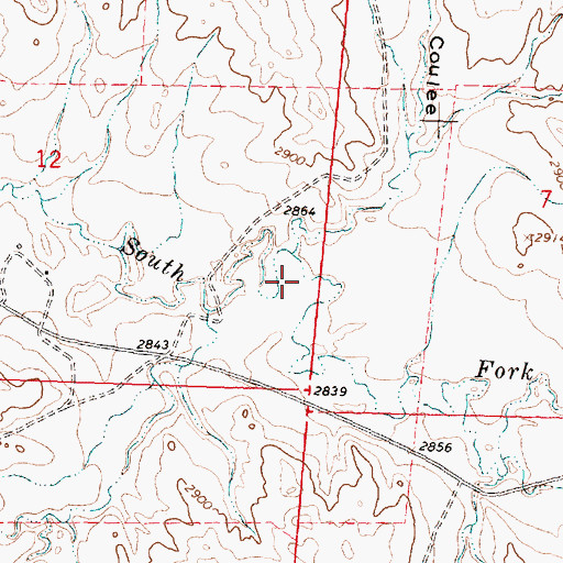 Topographic Map of Kelly Hawkins Coulee, MT