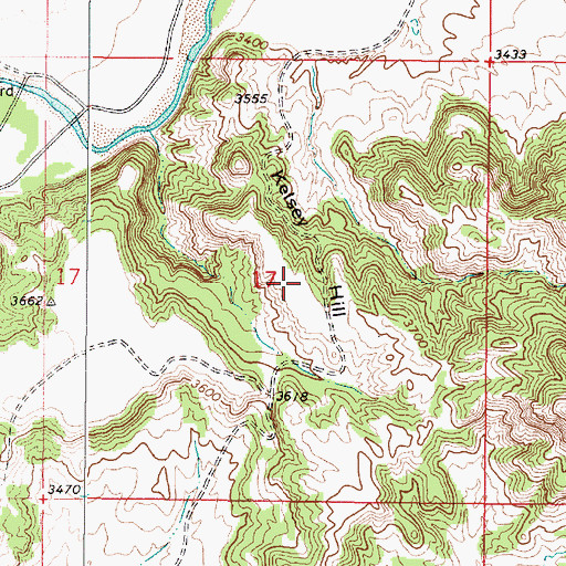 Topographic Map of Kelsey Hill, MT