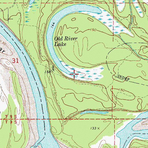 Topographic Map of Old River Lake, AR