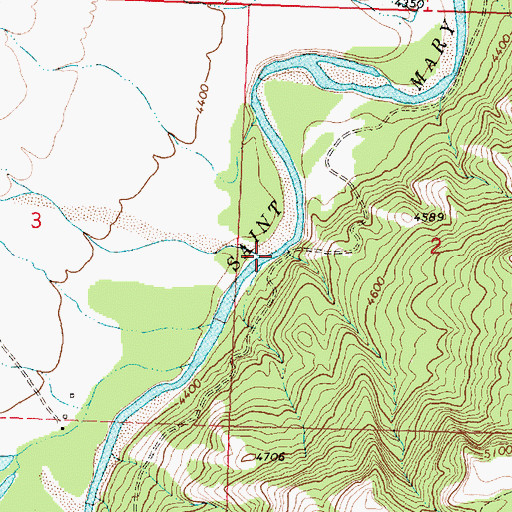 Topographic Map of Kennedy Creek, MT