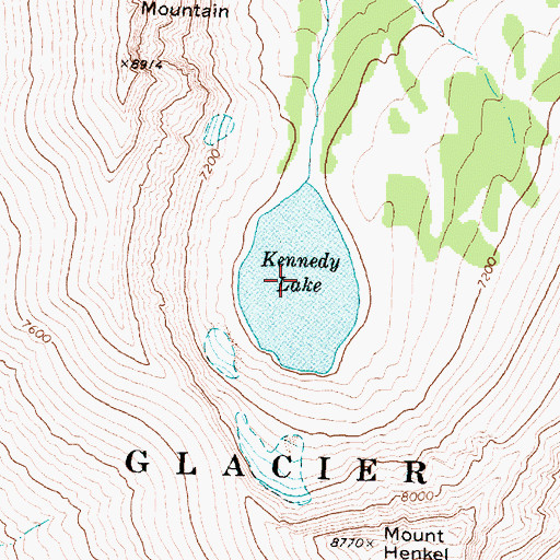 Topographic Map of Kennedy Lake, MT