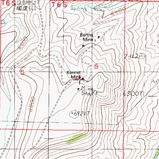 Topographic Map of Kennet Mine, MT