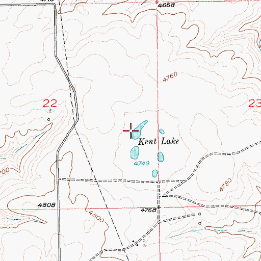Topographic Map of Kent Lake, MT