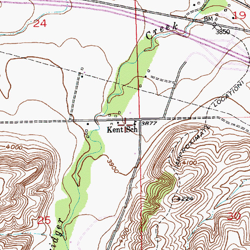 Topographic Map of Kent School (historical), MT
