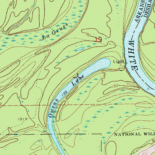 Topographic Map of Owens Lake, AR