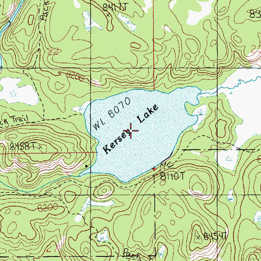 Topographic Map of Kersey Lake, MT