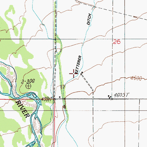 Topographic Map of Ketterer Ditch, MT