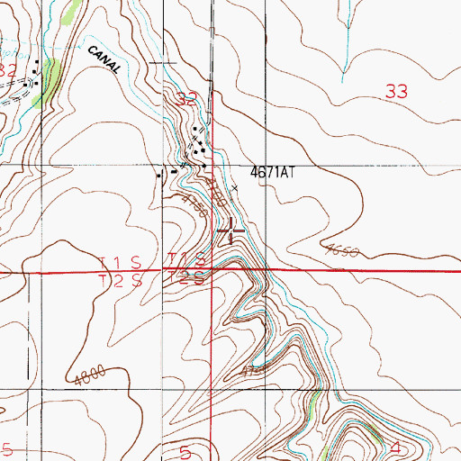 Topographic Map of Keughen Ditch, MT