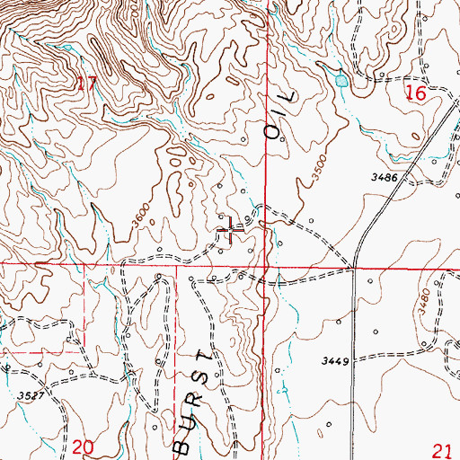 Topographic Map of Kevin Sunburst Oil Field, MT