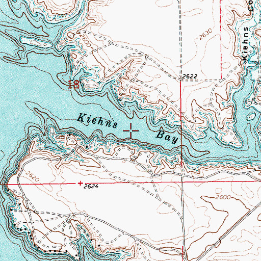 Topographic Map of Kiehns Bay, MT