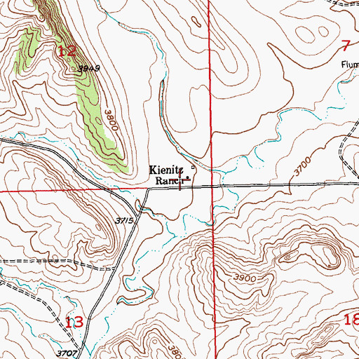 Topographic Map of Kienitz Ranch, MT