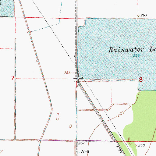 Topographic Map of Rainwater Lake, AR