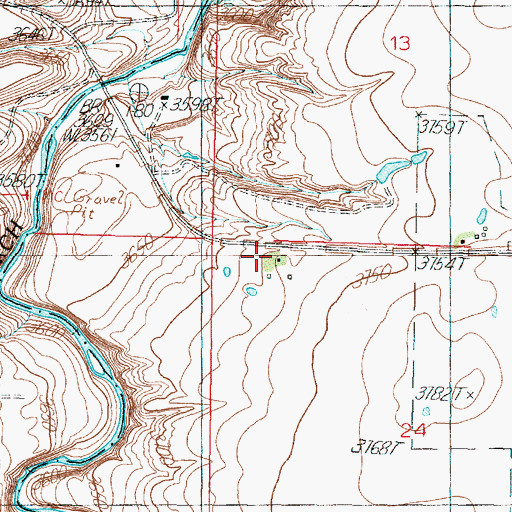 Topographic Map of Kilian Ranch, MT