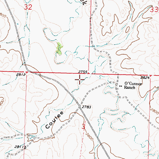 Topographic Map of Kimmel Coulee, MT