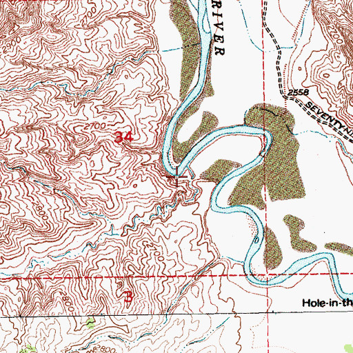 Topographic Map of King Coulee, MT