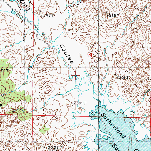Topographic Map of King Coulee, MT