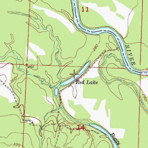 Topographic Map of Red Lake, AR